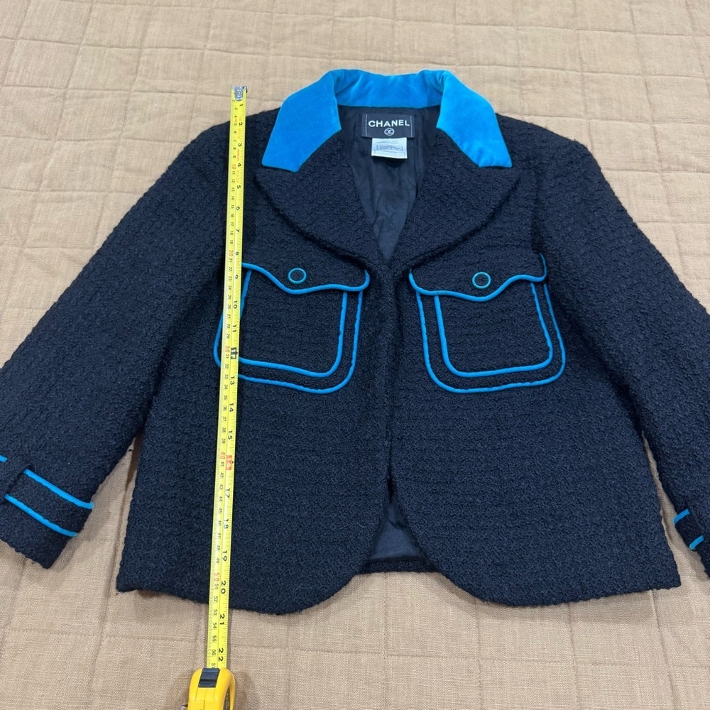 Chanel Fall 2007 Ready To Wear Runway Tweed Wool Black Jacket Blazer Size 40 - Picture 12 of 14